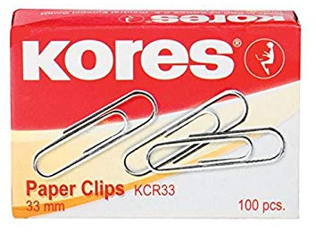 Kores Haftnotizen, 3 Boxen mit 100 trombonnes aus Metall, 25 mm