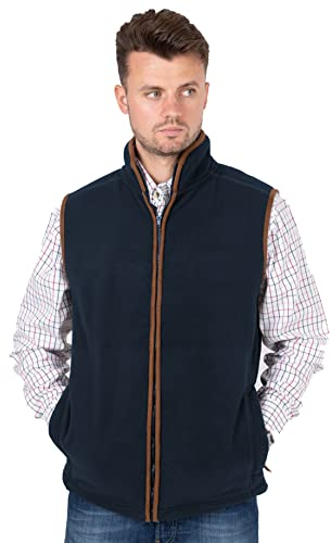 Hazy Blue Bentley Mens Fleece Bodywarmer Gilet - Sleeveless Lightweight Casual Smart Waistcoat Vest Jacket - Full Zip – NAVY - XL