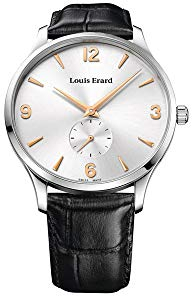 Louis Erard 1931 Automatikuhr, silberfarben, schwarzes Lederband, 47217AA11.BDC82