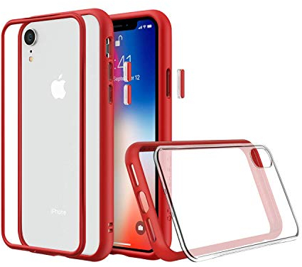 RhinoShield Coque Compatible avec [iPhone XR] | Mod NX - Protection Fine Personnalisable avec Technologie Absorption des Chocs [sans BPA] + [Programme de Remplacement] - Rouge