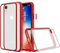 RhinoShield Funda Modular Compatible con [iPhone XR] | Mod NX - Funda Protectora Resistente a Impactos - Compatible con Cargador inalámbrico - Bumper Rojo con Placa Trasera Transparente.