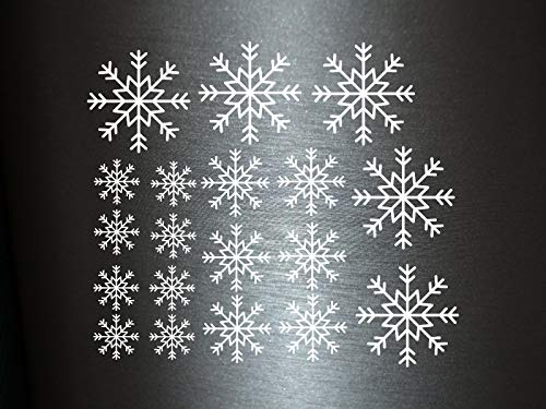 1 x 19 Plott Aufkleber Schneeflocken Weihnachten Fenstertattoo Winter Deko