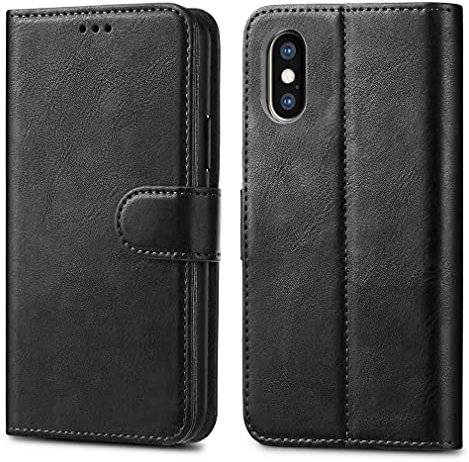 Apple iPhone XR 6.1 Cases - Premium Wallet Leather Flip Case Cover For iPhone XR 6.1 [Card Holder] [Magnetic Closure] (Black)