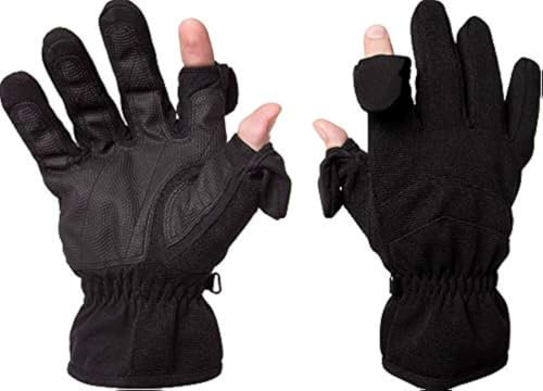 Easy Off Gloves Handschuhe zum Angeln, Skifahren und Fotografieren, Fingerspitzen mit gefalteten Magneten (sehr groß EU 11)