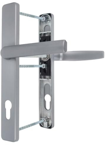 Premium Drückergarnitur Victory DHS 92mm - Rechteckig - Griff-Flachgriff, Farbe:Silber F1, Schildbreite:36mm