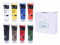 Karrma Ltd. Acrylic Paint 8 Tubes of Assorted Colour - 120ml Tubes Black,Blue,Brown,Green,Orange,Red,White,Yellow.Suitable for use on paper/canvas/card/board/wood etc