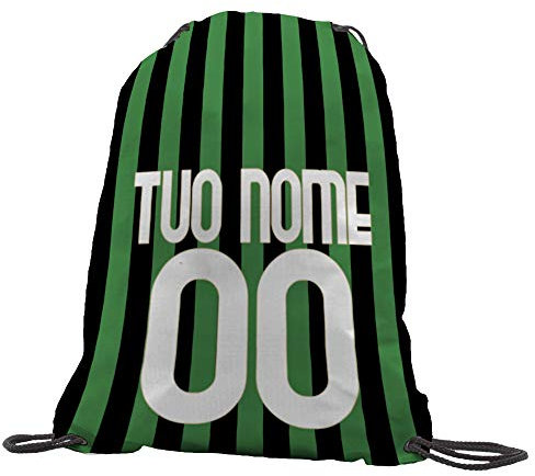 Sacca Ginnastica GYMBACK 2021 sport per tifoso Sassuolo - sacchetto sportivo calcio Fashion Borsa, Piscina, Zaino,portascarpe Scuola per Ragazze Donne Bambini, personalizzato con nome e numero