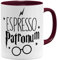 OM3® Espresso Patronum Tazza Caffè | Tazza in ceramica | 11oz 325 ml | Stampa su entrambi i lati | Bordeaux