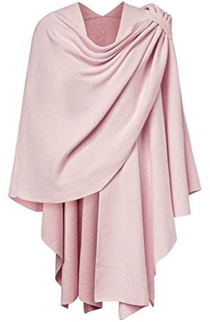 PULI Womens Cross Front Shawl Wraps Elegant Ponchos Finely Draped Knitted Cape Cardigan for Evening Dress Wedding Shawls