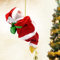 Pere Noel Decoration Suspendu, Père Noël Peluche Poupée Decoration Interieur Exterieur Fenetre, Père Noël électrique Grimpeur avec Musique, Ornements D'arbre de Noël Escalade des Noel Deco Créativité