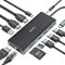 USB C Laptop Docking-Station Dual-Monitor - 12 in 1 Docking Station Multiport Adapter with 2 HDMI 4K, DisplayPort 4K, USB 3.1 10Gbps, PD 100W, TF/SD, RJ45, Audio, Compatible for Dell Hp Lenovo MacBook
