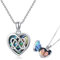 JFASHOP Herz Medaillon Kette 925 Sterling Silber Abalone Foto Anhänger Amulett,Keltische Knoten Halskette zum öffnen für Bilder Muttertags Geschenke für Mutter