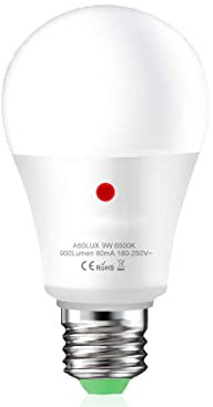 LED-Leuchtmittel Glühbirne E27 mit Dämmerungssensor, 9 W, 900 Lumen, Tag-Nachtsensor (Kaltweiß 6500 K)