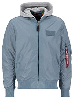 Alpha Industries Herren MA-1 TT Hood Bomberjacke, Greyblue, 3XL