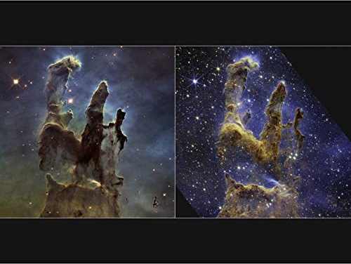 Artery8 NASA James Webb Hubble Comparison Space Telescope Pillars of Creation Eagle Nebula Extra Large XL Wall Art Poster Print