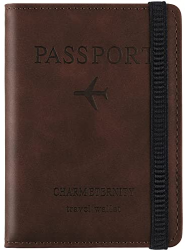 Sciphylia Porta Passaporto Custodia Passaporto da Viaggio con Blocco RFID Pelle PU Portadocumenti Viaggio Accessori Utili Con Multifunzione Durable and Comfortable (Marrone Scuro)