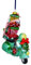 Christbaumanhänger Motorroller mit Geschenken Glas Höhe 14,5 cm