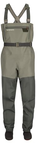 Simms Men's Tributary Stockingfoot Chest-High Fishing Waders - Durable, Breathable, Waterproof Fly Fishing Waders for Men, Basalt, (Large Short 9-11 Foot)