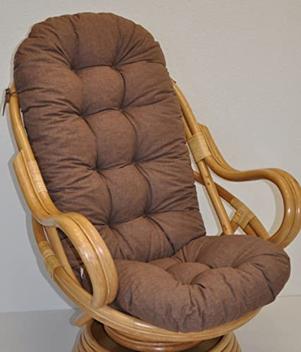 Rattani Polster für Schaukelstuhl, Ersatzpolster Schaukelstuhl/Drehsessel L 135 cm, Colore Marrone (Dunkelbraun)
