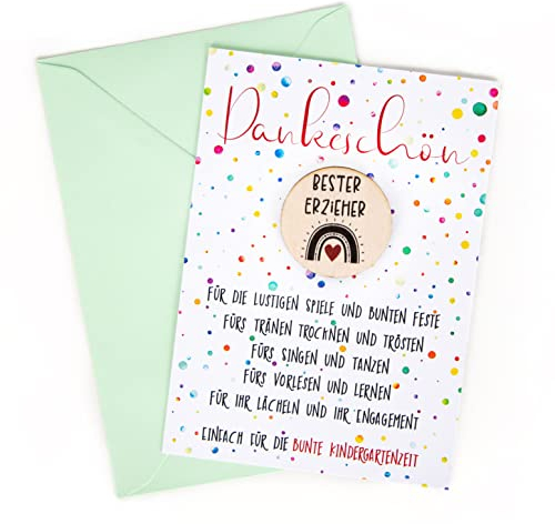 Logbuch-Verlag Abschiedsgeschenk Bester Erzieher kleines Geschenk Dankesgeschenk zum Kindergarten Abschied DIN A6