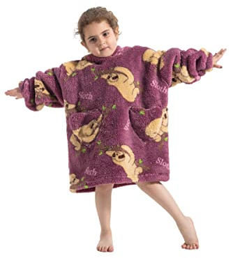 Pterygoid Kinder Hoodie Decke 3–6 Jahre, Weiche Fleece Decke mit Kapuze, Oversize Kuscheldecke für Jungen & Mädchen, Warme Tragedecke mit Großer Tasche, Geschenk für Kinder Zuhause & Camping