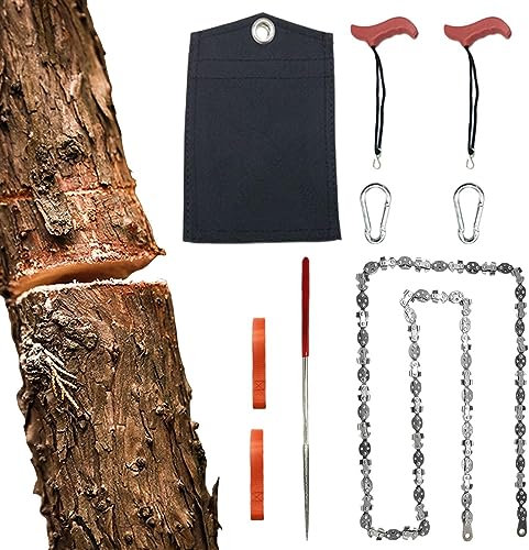 Rope Chain Saw | Hand Rope High Reach Chainsaw for Tree Limb | Safe Cutting Accessory for Backpacking, Backcountry Survival, Gardening, Camping Samuliy
