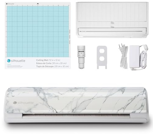 Silhouette Cameo 5 12 inch Vinyl Cutting Machine with Studio Software, Electric Tool and ES Mat Compatible, SNA and IPT, 50 db, Marble Edition