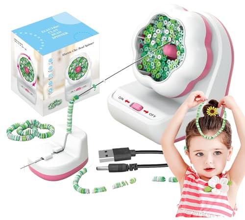 Elektrischer Perlenspinner | Automatische Perlenmaschine Perlenschale | Tonperlen-Spinner Mit Nadeln, Schnelle Perlen-Tonperlen, Spinner-Maschine Für -Schmuckherstellung, Armbänder, Halsketten