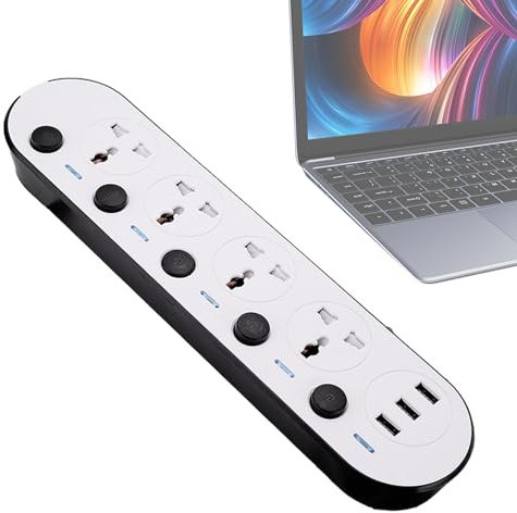 Bexdug Reise-Steckdosenleiste, Reise-Verlängerungskabel | Verlängerungskabel USB C 4 Ausgänge 3 tragbare USB-Desktop-Ladestation - Verlängerungskabel mit 3 USB-Anschlüssen, Verlängerungskabel