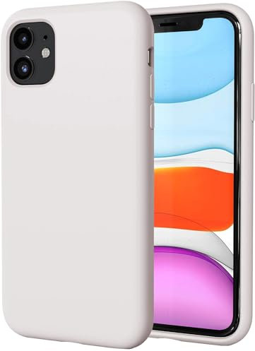TAXXOE Silicone Case with iPhone 11 Case Soft Ultra Slim Protective Shockproof Liquid Silicone Phone Case,Anti-Scratch Microfiber Lining,6.1 inch-White