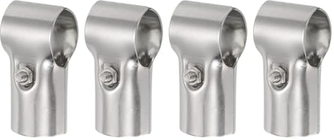sourcing map Conector de Abrazadera en T para Tubo 4Pcs Conector Estructural de Tubo Abrazadera de Valla de Cadena de Acero Inoxidable Accesorio de Esquina para Tubo 1-1/4 (30 mm)