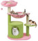 Fantasreen Cat Tree 33'' Cute Cat Tower Small Flower Cat Trees for Indoor Cat Condo with Hanging Toys Pink Large Top Perch for Kittens and Adults Cats