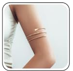 Inateannal Boho Oberarmmanschette Armband Gold Oberarm Wickelarmband Punk Cool Oberarm Verstellbar Armband Minimalistisch Offen Oberarmmanschette Schmuck Für Frauen Und Mädchen