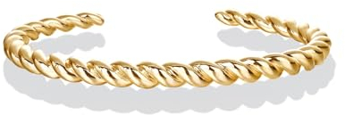 RIXERKOC Armreif Gold Damen 18K vergoldet Edelstahl Einfaches Offene Armreif, Poliert Twist Armreif Armband Handgefertigter minimalistischer Schmuck Geschenk für Frauen Mädchen