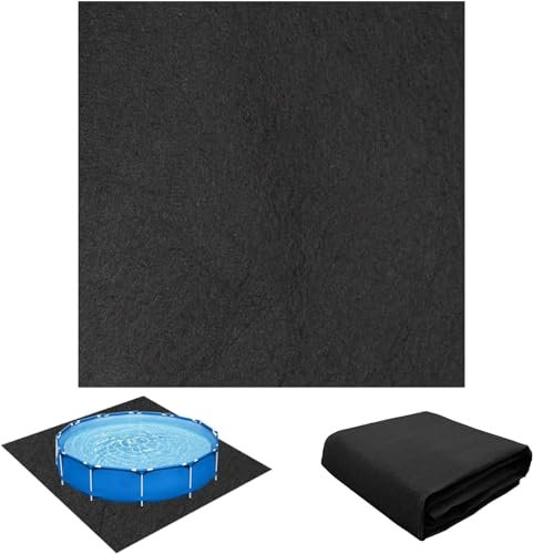 Alfombrilla cuadrada de forro de piscina de 13 x 13 pies, rectangular resistente a pinchazos, alfombrilla cuadrada para piso de piscina sobre el suelo, almohadilla cuadrada de fieltro para piscina