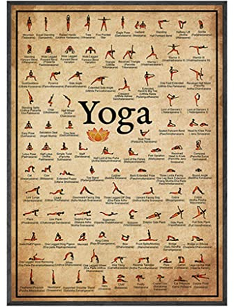 yanwuwa Poster für Zuhause, Training, Fitnessstudio, Yoga, Ashtanga, Pose für Gesundheit, Wandkunst, Leinwand, Gemälde, Yoga-Druck, Wohnzimmer, Heimdekoration, Yoga, Kunstdrucke, Yoga, Mädchen, Haus,