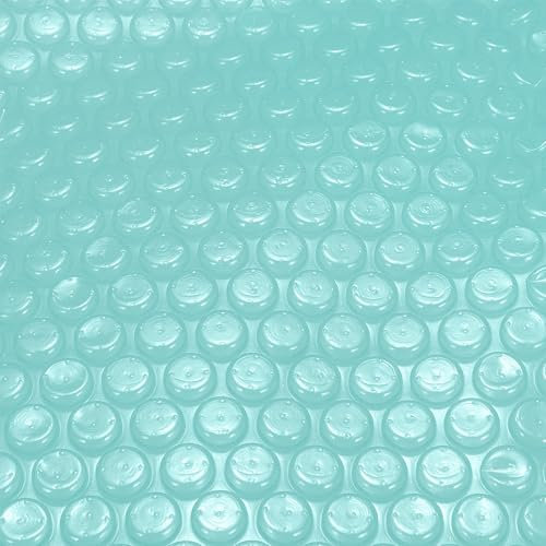 Solar Pool Cover 16-Mil 6 x 6 FT Hot Tub Thermal Blanket Heavy Duty Floating Bubble Insulation Covers for Inground Pools Hot Tubs SPA Insulating Solar Heating, Light Blue