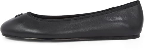 Tommy Hilfiger Women’s Hardware Leather Ballet Pumps, Black (Black), 6