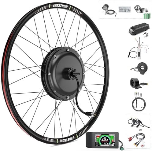 Varstrom 48V 1000W Electric Bike Conversion Kit Ebike 26 Rear Wheel Hub Motor Kit with 500C Display Mountain Bike Bicycle Conversion Kit For Cassette Disc Brake