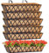 HFHOME 6Pcs 24/60.9cm Wall Trough Rail Planters, Hanging Flower Boxes with Coco Liner and Adjustable Brackets, Metal Railing Planter Box for Window Box Porch Balcony Fences