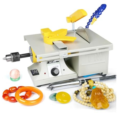 Machine de polissage de roche avec tuyau d’eau réglable support universel de traitement de refroidissement par eau, Mini scie à Table lapidaire pour bijoux avec accessoire de broyeur électrique