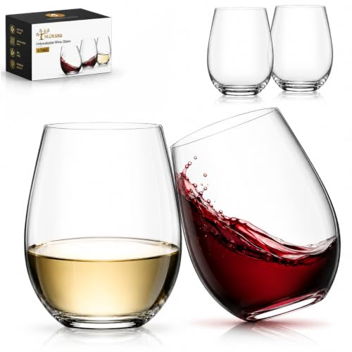 Bicchieri da vino in acrilico infrangibile, confezione da 4 bicchieri da vino da 473,6 g, riutilizzabili, senza BPA, perfetti per interni ed esterni, a bordo piscina, feste, campeggio, infrangibili