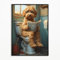 ZHAOLIN Impression sur toile moderne Goldendoodle sur les toilettes, animaux, peinture amusante, affiches pour salon, salle de bain, décoration d'intérieur, 60 x 90 cm, sans cadre