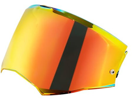 VCOROS Visière de Casque pour FF901/Advant X,Visiere Casque Moto,Remplacement de Visière de Lentille de Casque de Bouclier de Vent de Moto (Rouge chrome)