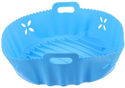 GRIRIW Ir Fryer Grill Pan Round Air Fryer Silicone Liner Heatproof Reusable for Microwave Ovens Steamers