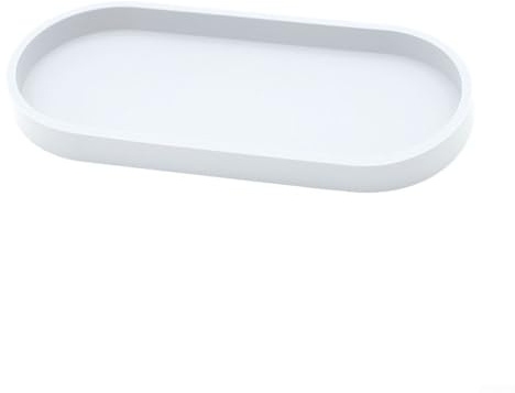 Serenophile Silicone Bathroom Vanity Tray, Bathroom Shatterproof Tray Soap Dispenser Countertop For Storage Plate Holder (White)