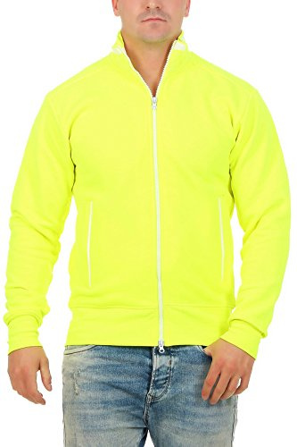 Happy Clothing Herren Sweatjacke ohne Kapuze - sportliche Trainingsjacke, Regular Fit, Fleece Innenfutter, gestreifte Freizeitjacke für Arbeit und Übergangszeit - weich bequem pflegeleicht langlebig