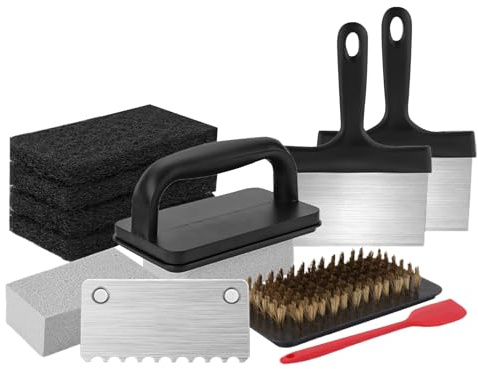 Nudorpn Kit de Nettoyage pour de Cuisson - Nettoyant Restaurateur pour s - Frottoir Résistant à la Chaleur Ergonomique pour Ustensiles de Cuisine et Pelle Pique-Nique Camping Camion Restauration