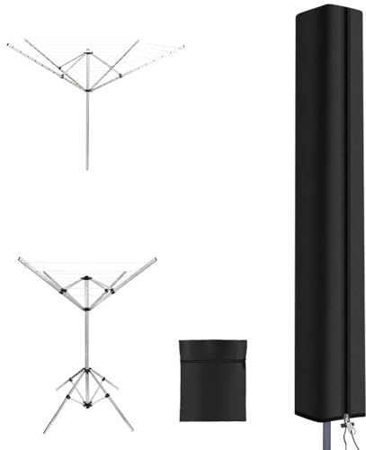 APXEL Housse Parasol, 210D Oxford Housse Sechoir Parapluie Exterieur avec Fermeture Eclair et Cordon, 170x16x16 cm Coupe-Vent Housse Anti-UV Imperméable pour Brabantia, Leifheit à Linge