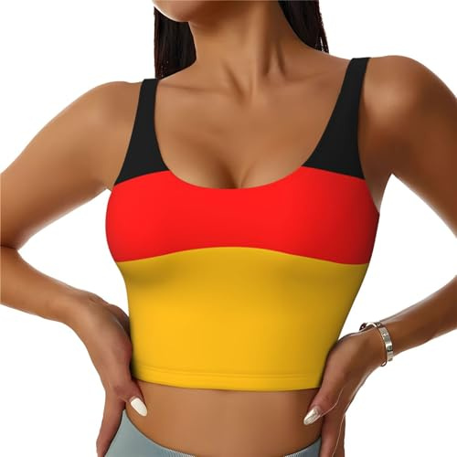 Deutschland Flagge gemustert Damen Sportweste Damen Unterwäsche Geeignet für Fitness und Freizeit